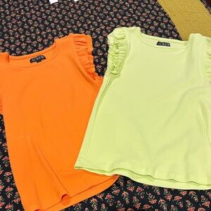 J j. Crew ribbed flutter sleeved tanks small